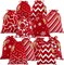 12 Pieces Christmas Drawstring Gift Bags Red and White Cotton Fabric Christmas Gift Bags with Drawstring 12 x 10 Inch Christmas Party Favor Bags for Christmas Party Supplies, 6 Designs